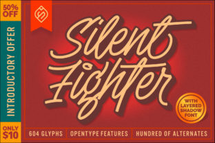Silent Fighter Font for Bold, 3D Script Branding